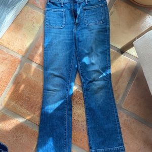 Mother The Hustler Patch Pocket Floor Jean in Cowboys Don't Cry Wash